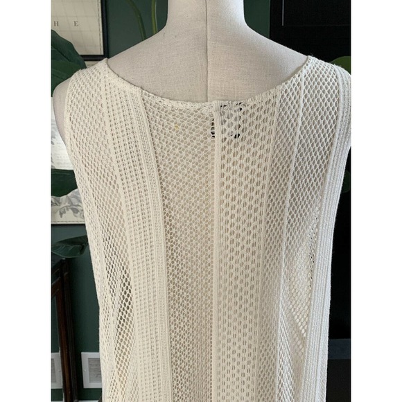 wear about women petite ivory crochet Lace sleeveless maxi coverup Y - Picture 6 of 8
